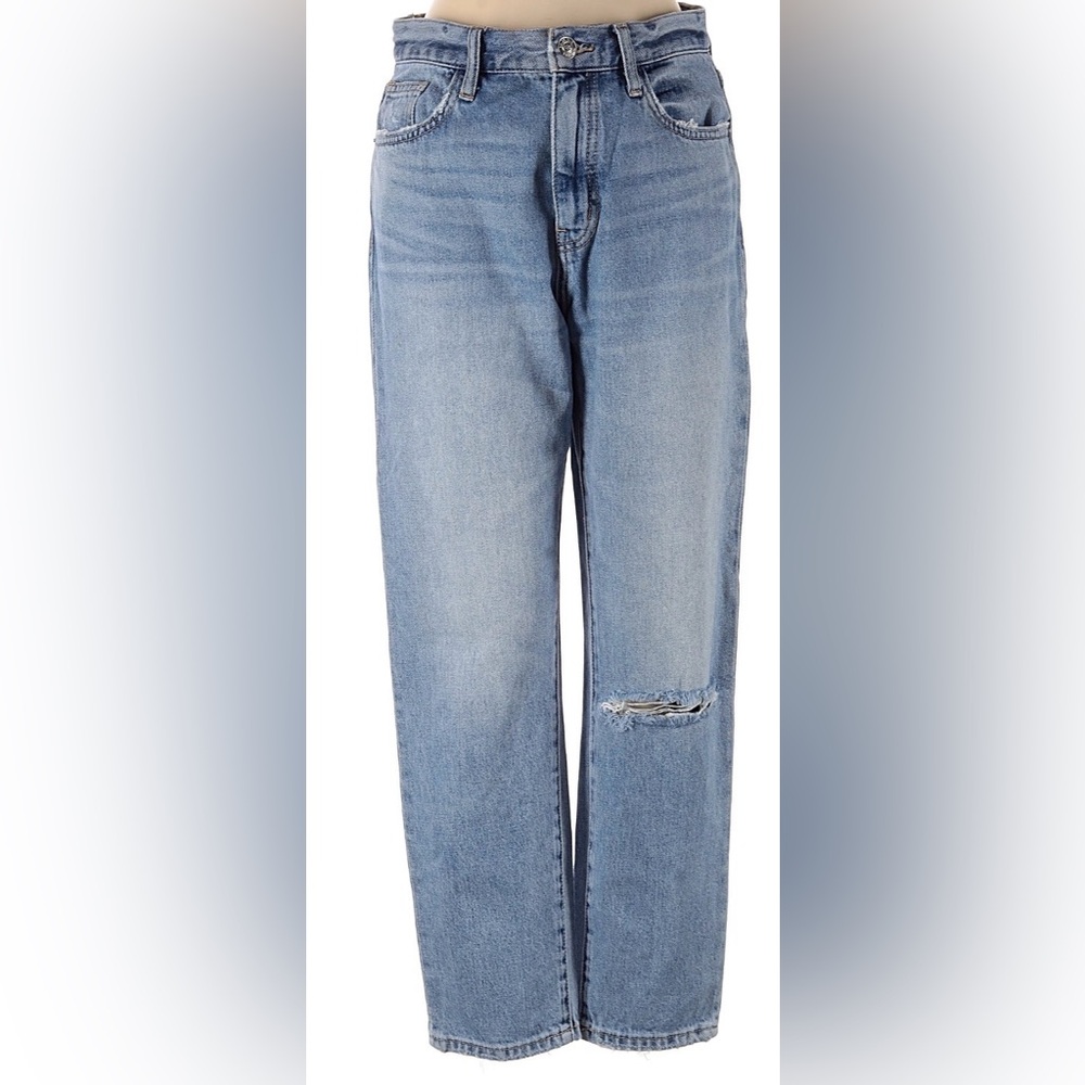 Current/Elliott The Vintage Straight 2 Denim Two Year Destroy Jeans Size 25